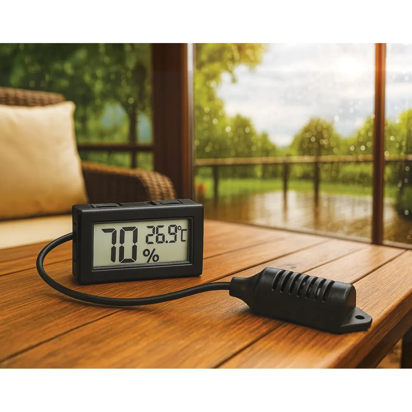 Velleman Digitale Inbouw Thermometer/hygrometer, Groot Display, Abs-behuizing