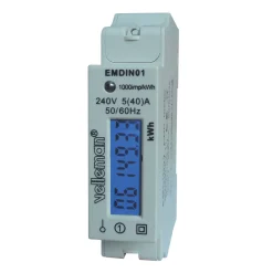 Velleman Energiemeter Din 1 Fase, Stroommeter, Kwh Meter Voor Din-railmontage