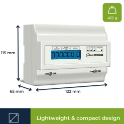 Velleman Energiemeter Din 3 Fasen, Stroommeter, Kwh Meter Voor Din-railmontage