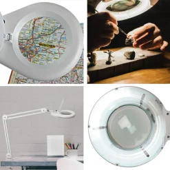 Velleman Loeplamp met klem, zwenkarm, aan/uit-schakelaar, Metaal