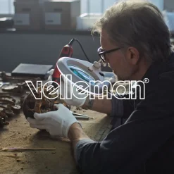 Velleman Loeplamp met klem, zwenkarm, aan/uit-schakelaar, Metaal