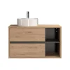 Vente-unique Badkamermeubel Met Enkele Wastafel Purnal Beige - L 100cm X B 45.5cm X H 60cm