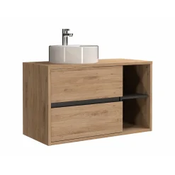 Vente-unique Badkamermeubel Met Enkele Wastafel Purnal Beige - L 100cm X B 45.5cm X H 60cm