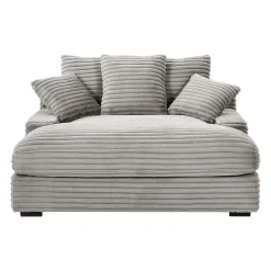 Vente-unique Chaise Longue Zonder Slaapgedeelte Esarto Grijs - L 163cm X B 168cm X H 95cm