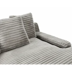 Vente-unique Chaise Longue Zonder Slaapgedeelte Esarto Grijs - L 163cm X B 168cm X H 95cm