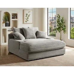 Vente-unique Chaise Longue Zonder Slaapgedeelte Esarto Grijs - L 163cm X B 168cm X H 95cm