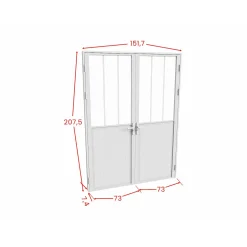 Vente-unique Deur Blok Ermelo Wit - L 73cm X B 3.5cm X H 204cm