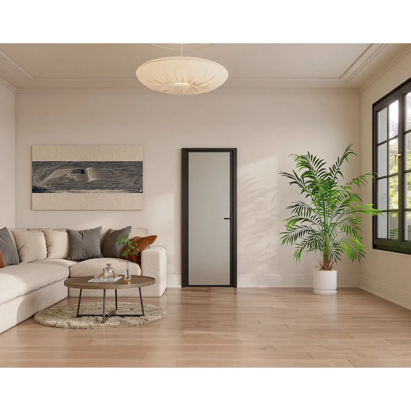 Vente-unique Deur Blok Loxton Zwart - L 93cm X B 3.5cm X H 204cm