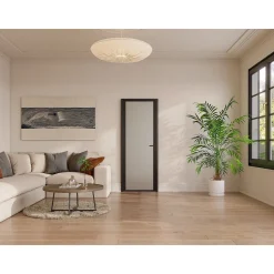Vente-unique Deur Blok Loxton Zwart - L 83cm X B 3.5cm X H 204cm