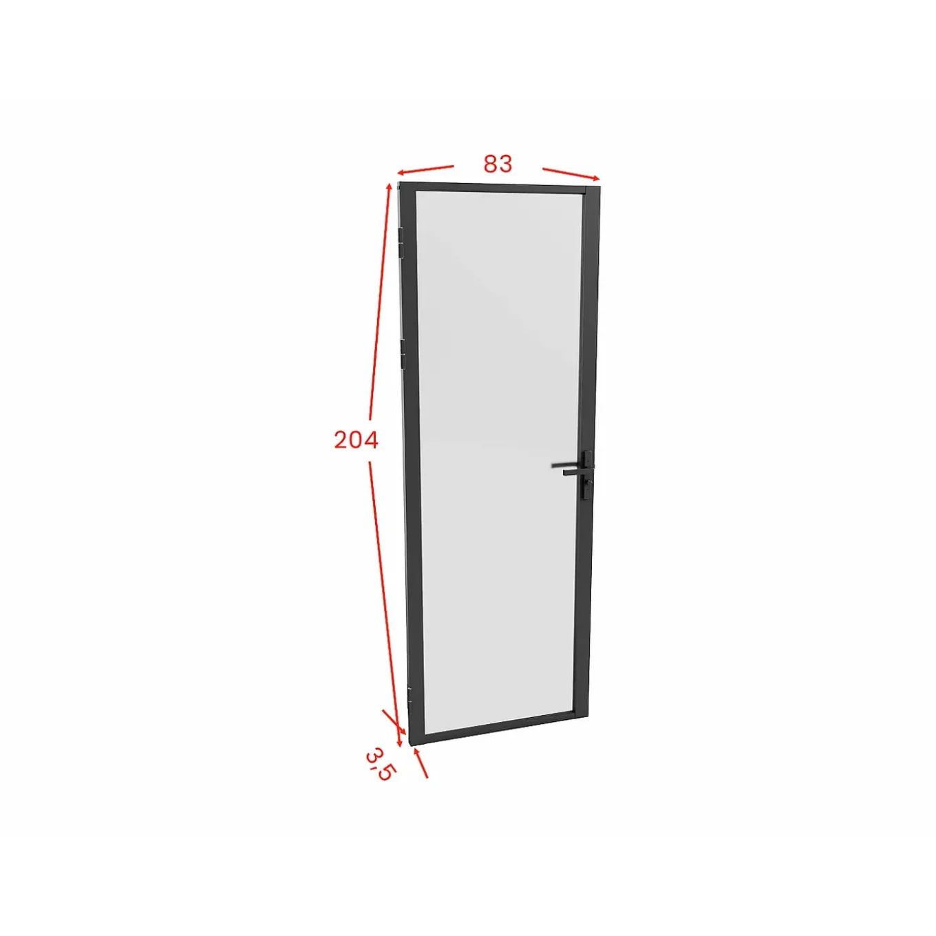 Vente-unique Deur Blok Loxton Zwart - L 83cm X B 3.5cm X H 204cm