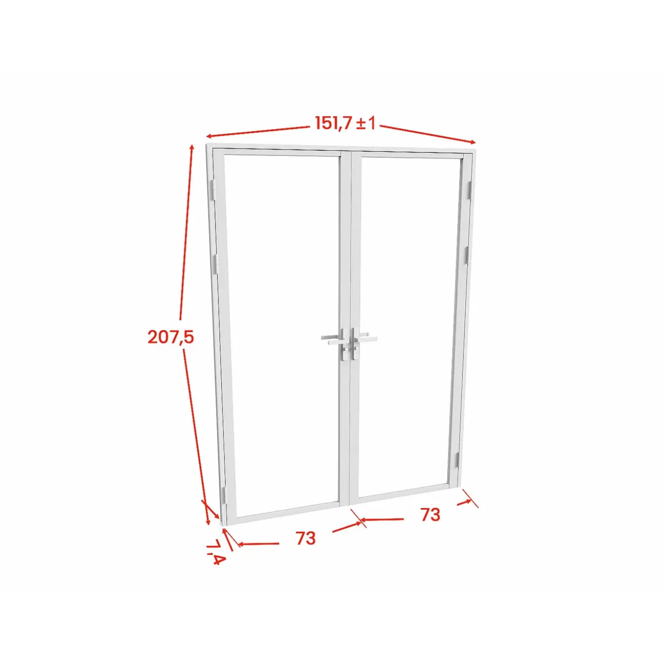 Vente-unique Deur Blok Loxton Wit - L 73cm X B 3.5cm X H 204cm