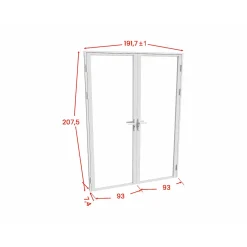 Vente-unique Deur Blok Loxton Wit - L 93cm X B 3.5cm X H 204cm