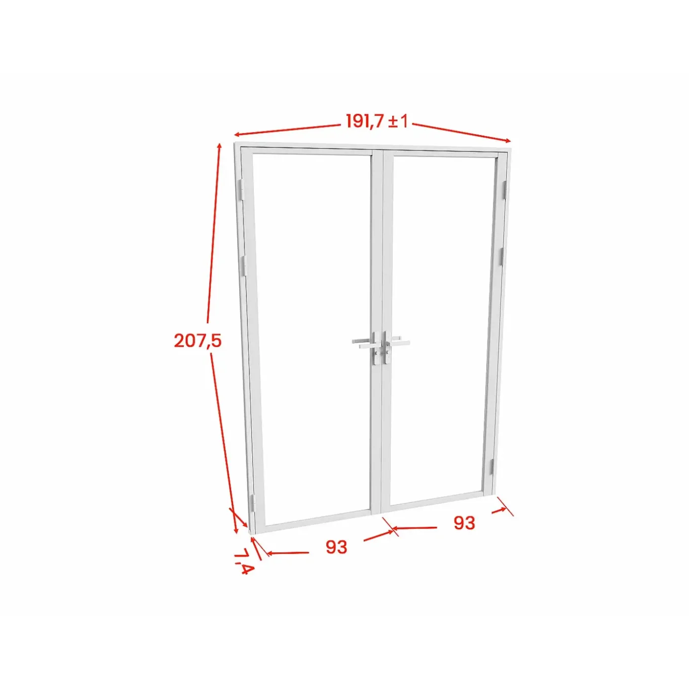 Vente-unique Deur Blok Loxton Wit - L 93cm X B 3.5cm X H 204cm