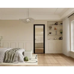 Vente-unique Deur Blok Loxton Zwart - L 83cm X B 3.5cm X H 204cm