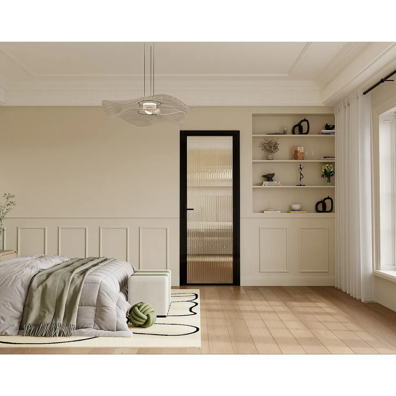 Vente-unique Deur Blok Loxton Zwart - L 83cm X B 3.5cm X H 204cm