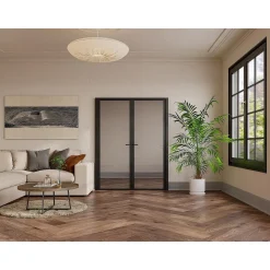 Vente-unique Deur Blok Loxton Zwart - L 93cm X B 3.5cm X H 204cm