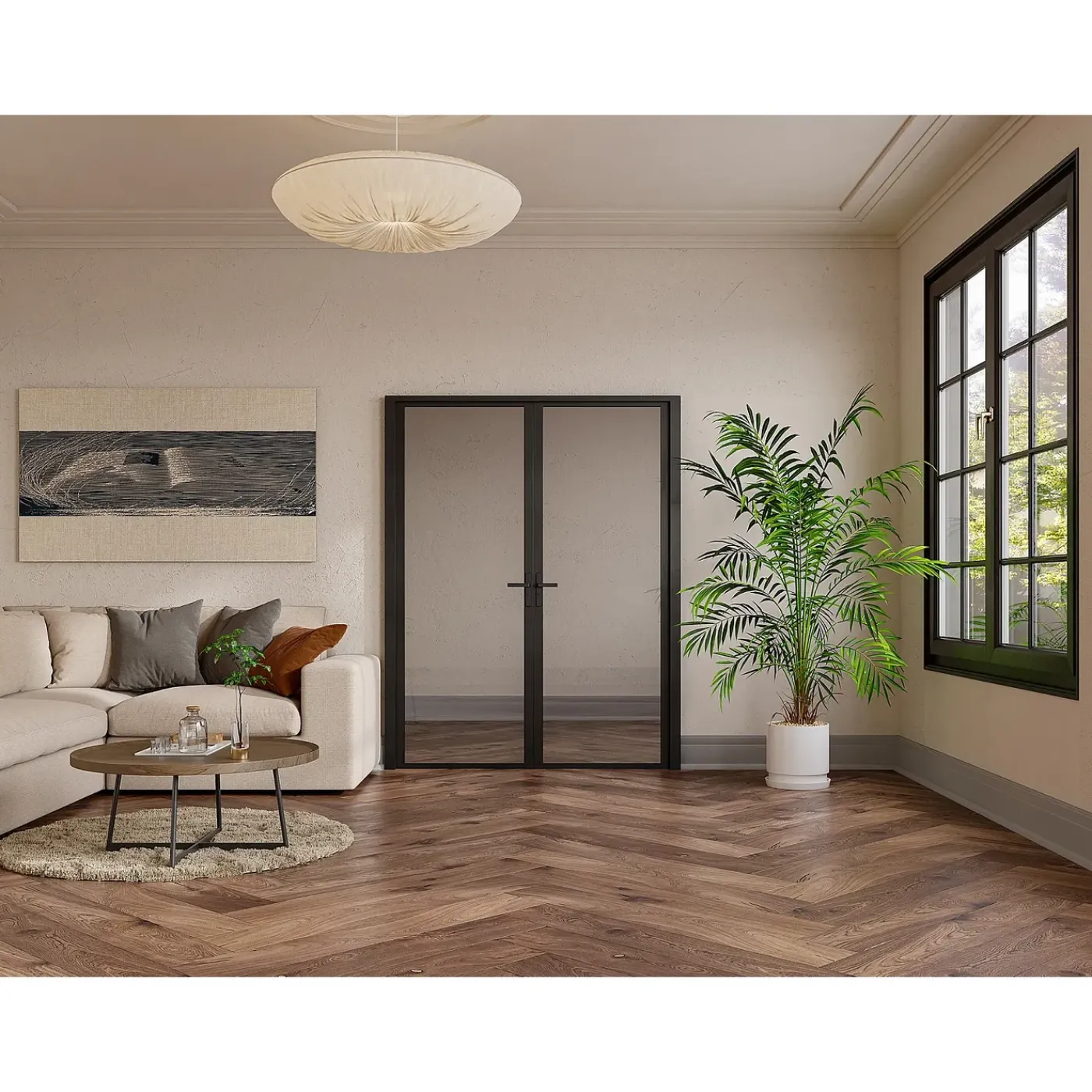 Vente-unique Deur Blok Loxton Zwart - L 93cm X B 3.5cm X H 204cm