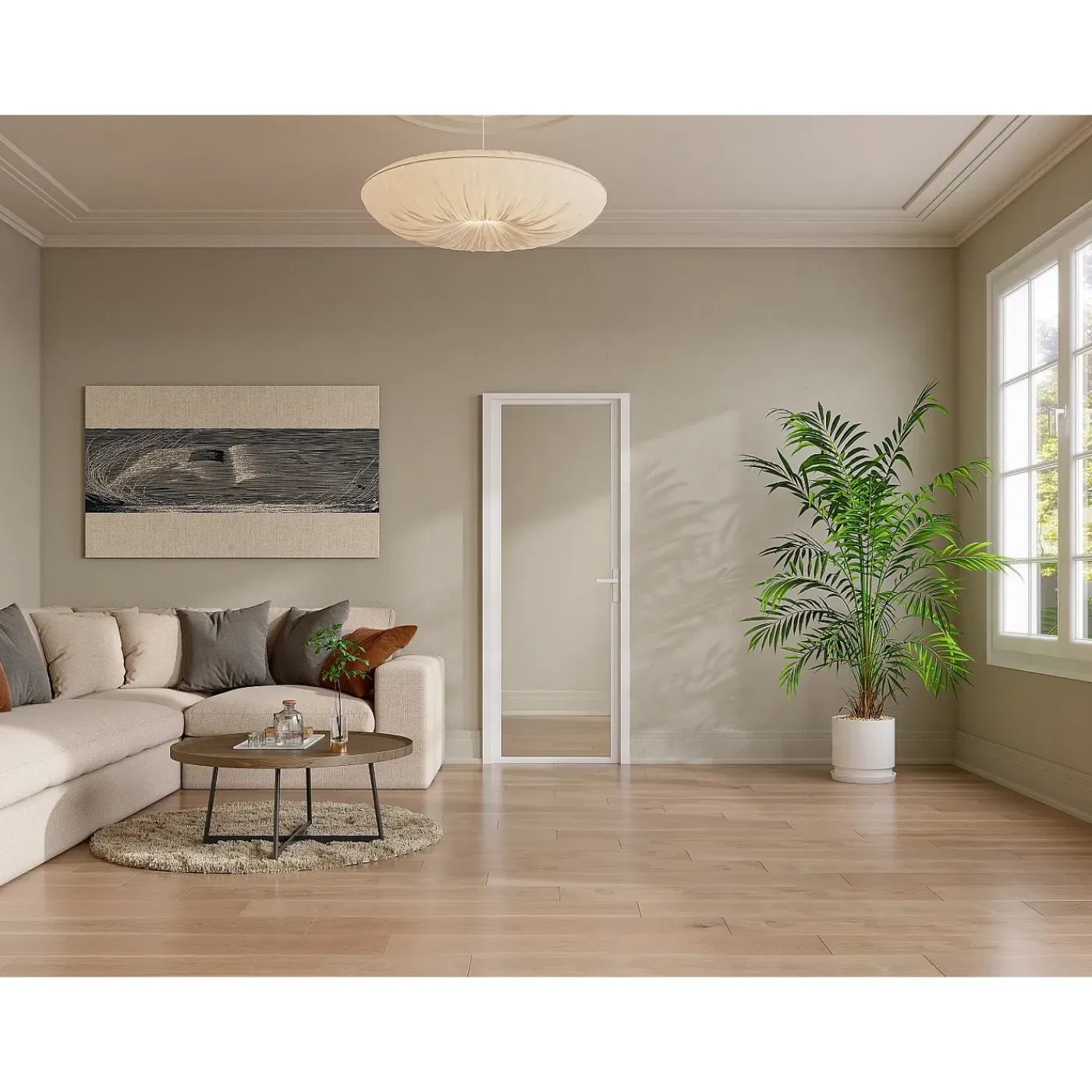 Vente-unique Deur Blok Loxton Wit - L 93cm X B 3.5cm X H 204cm