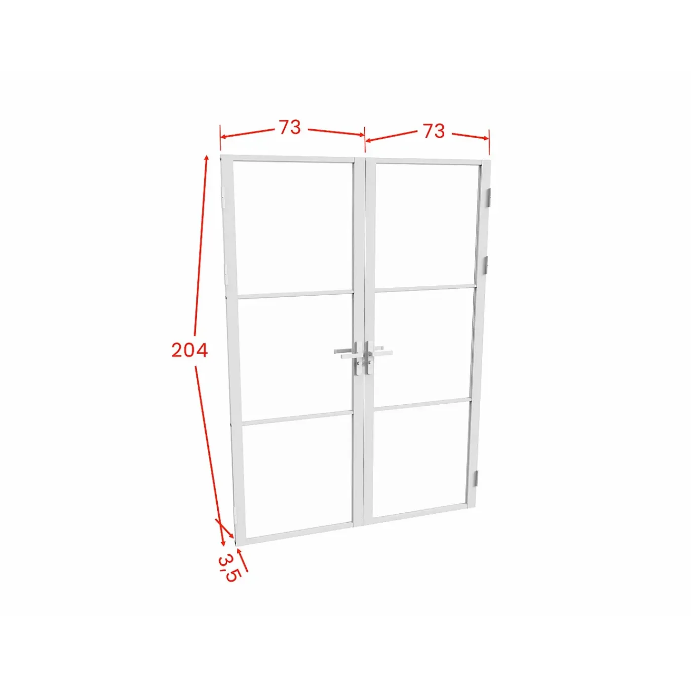 Vente-unique Deur Blok Maseru Wit - L 73cm X B 3.5cm X H 204cm