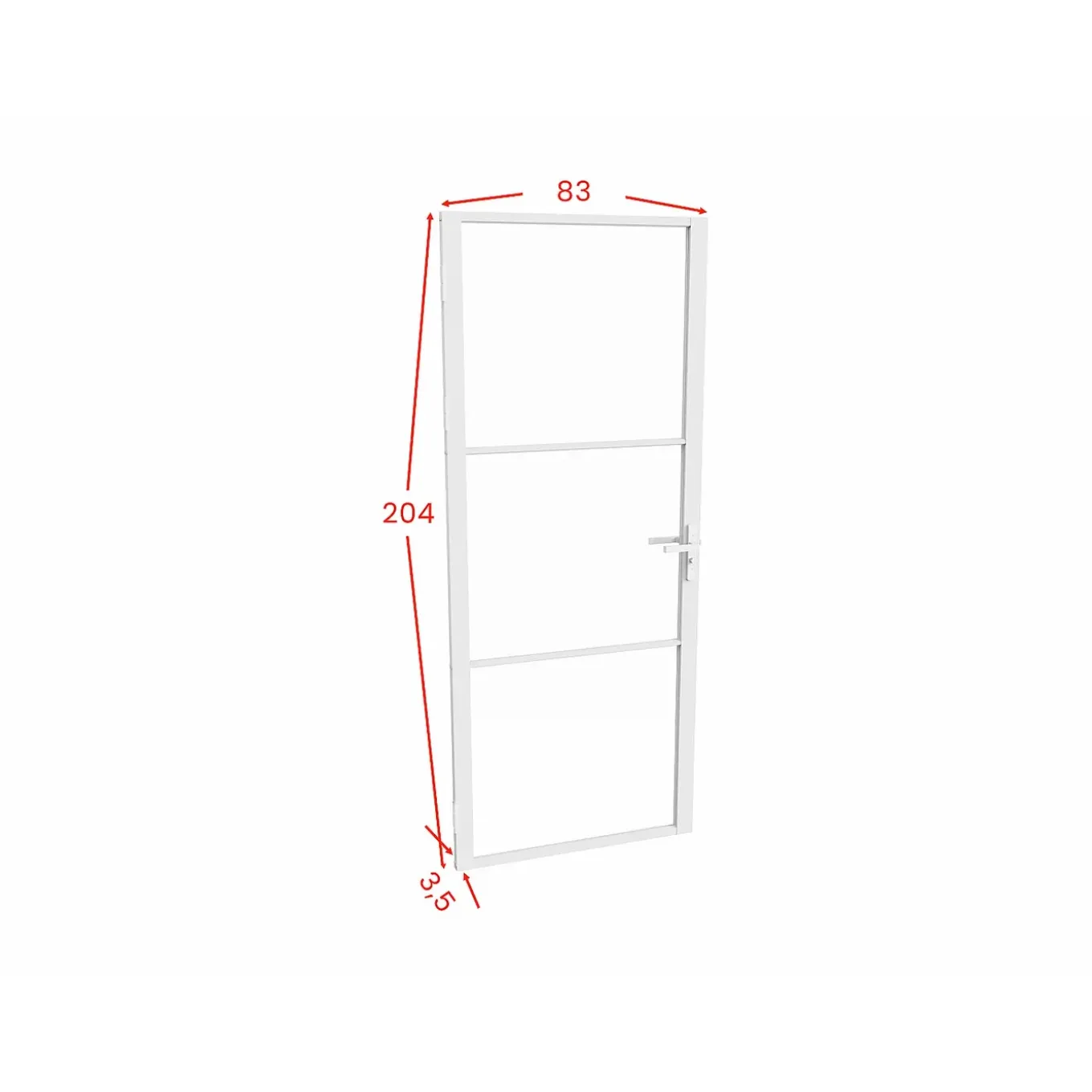 Vente-unique Deur Blok Maseru Wit - L 83cm X B 3.5cm X H 204cm