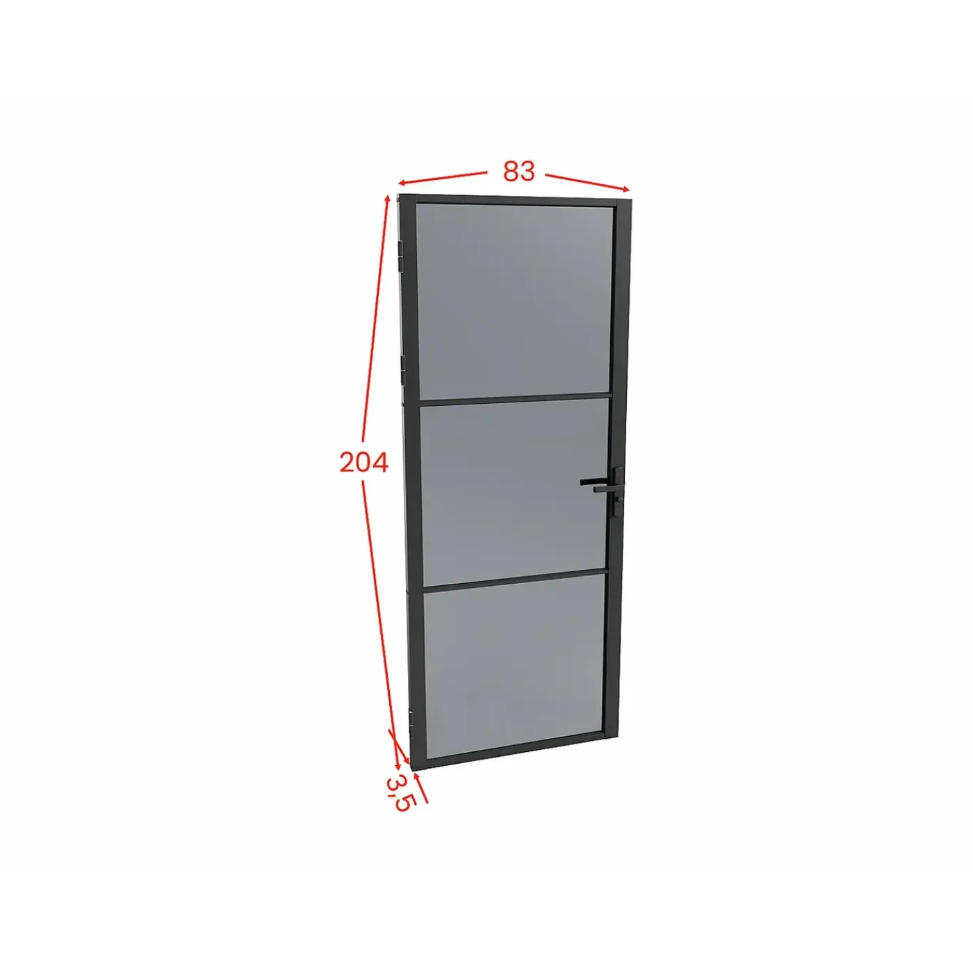 Vente-unique Deur Blok Maseru Zwart - L 83cm X B 3.5cm X H 204cm