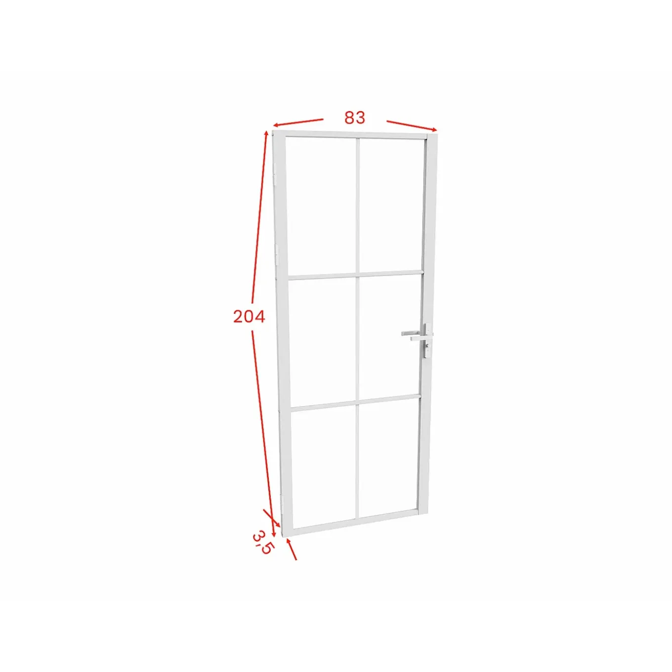 Vente-unique Deur Blok Seroto Wit - L 83cm X B 3.5cm X H 204cm