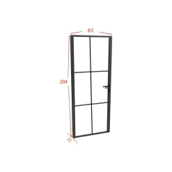 Vente-unique Deur Blok Seroto Zwart - L 83cm X B 3.5cm X H 204cm