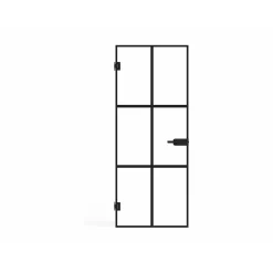 Vente-unique Deur Blok Seroto Zwart - L 93cm X B 0.8cm X H 204cm