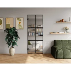 Vente-unique Deur Blok Seroto Zwart - L 93cm X B 0.8cm X H 204cm