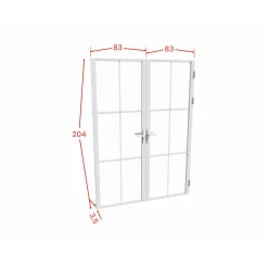 Vente-unique Deur Blok Seroto Wit - L 83cm X B 3.5cm X H 204cm