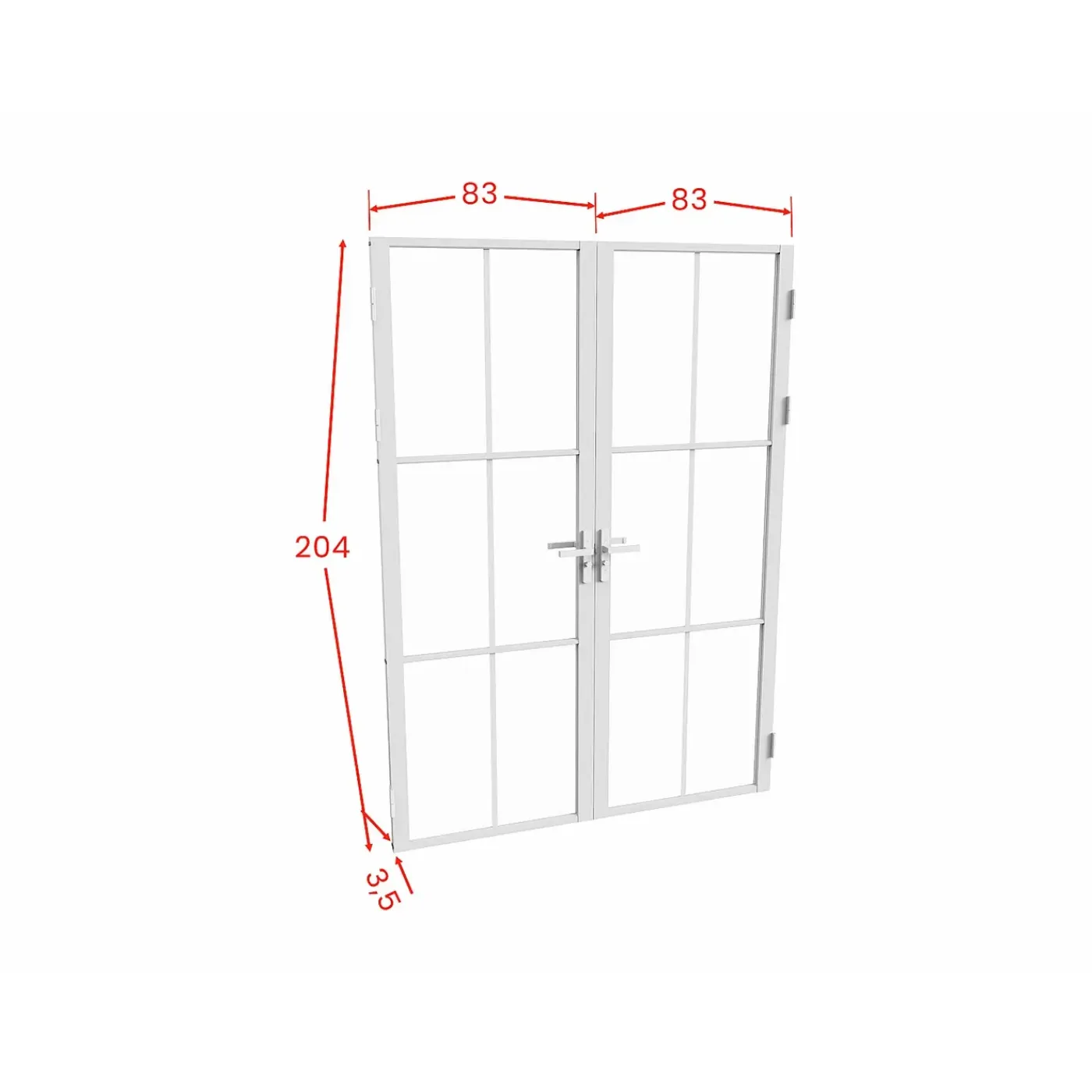 Vente-unique Deur Blok Seroto Wit - L 83cm X B 3.5cm X H 204cm