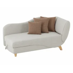 Vente-unique Eenpersoons Slaapbank Penelope Beige Links - L 160cm X B 80cm X H 81cm