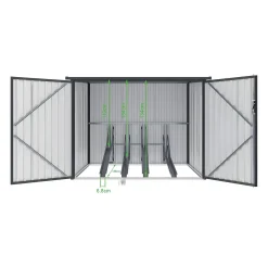 Vente-unique Fietsenberging Niki Antracietgrijs - L 189cm X B 189cm X H 142cm