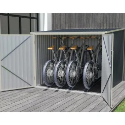 Vente-unique Fietsenberging Niki Antracietgrijs - L 189cm X B 189cm X H 142cm