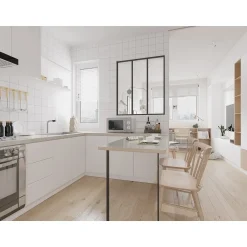 Vente-unique Glazen Binnenraam Bayview Zwart - L 90cm X B 3.5cm X H 105cm