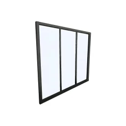 Vente-unique Glazen Binnenraam Bayview Zwart - L 90cm X B 3.5cm X H 105cm