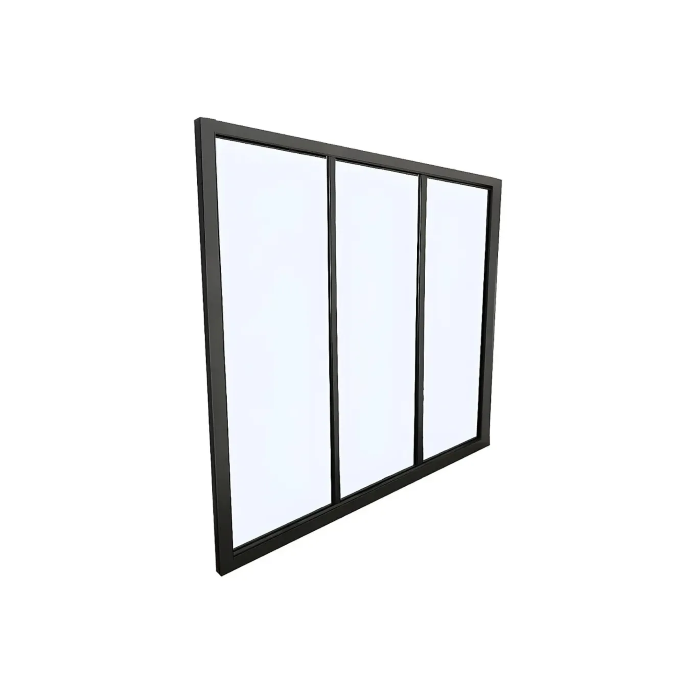 Vente-unique Glazen Binnenraam Bayview Zwart - L 90cm X B 3.5cm X H 105cm