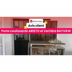 Vente-unique Glazen Binnenraam Bayview Zwart - L 120cm X B 3.5cm X H 105cm