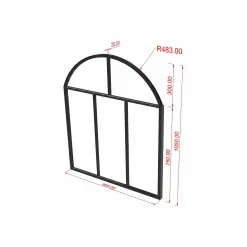 Vente-unique Glazen Binnenraam Arluna Zwart - L 90cm X B 3.5cm X H 105cm