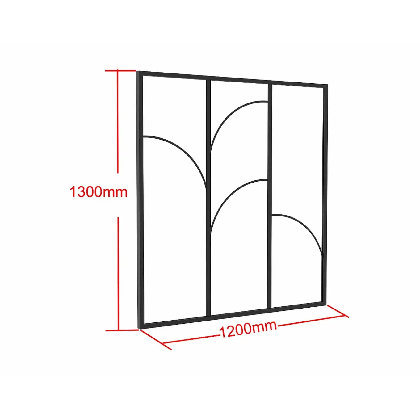 Vente-unique Glazen Binnenraam Olena Zwart - L 120cm X B 3.5cm X H 130cm
