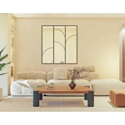 Vente-unique Glazen Binnenraam Olena Zwart - L 120cm X B 3.5cm X H 130cm