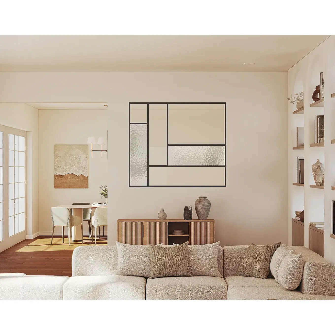 Vente-unique Glazen Binnenraam Fairview Zwart - L 150cm X B 3.5cm X H 130cm