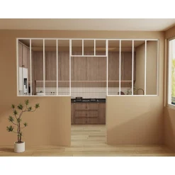 Vente-unique Glazen Binnenraam Ravena Zwart - L 120cm X B 3.5cm X H 105cm