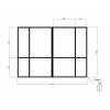 Vente-unique Glazen Binnenraam Toniba Zwart - L 180cm X B 3.5cm X H 130cm