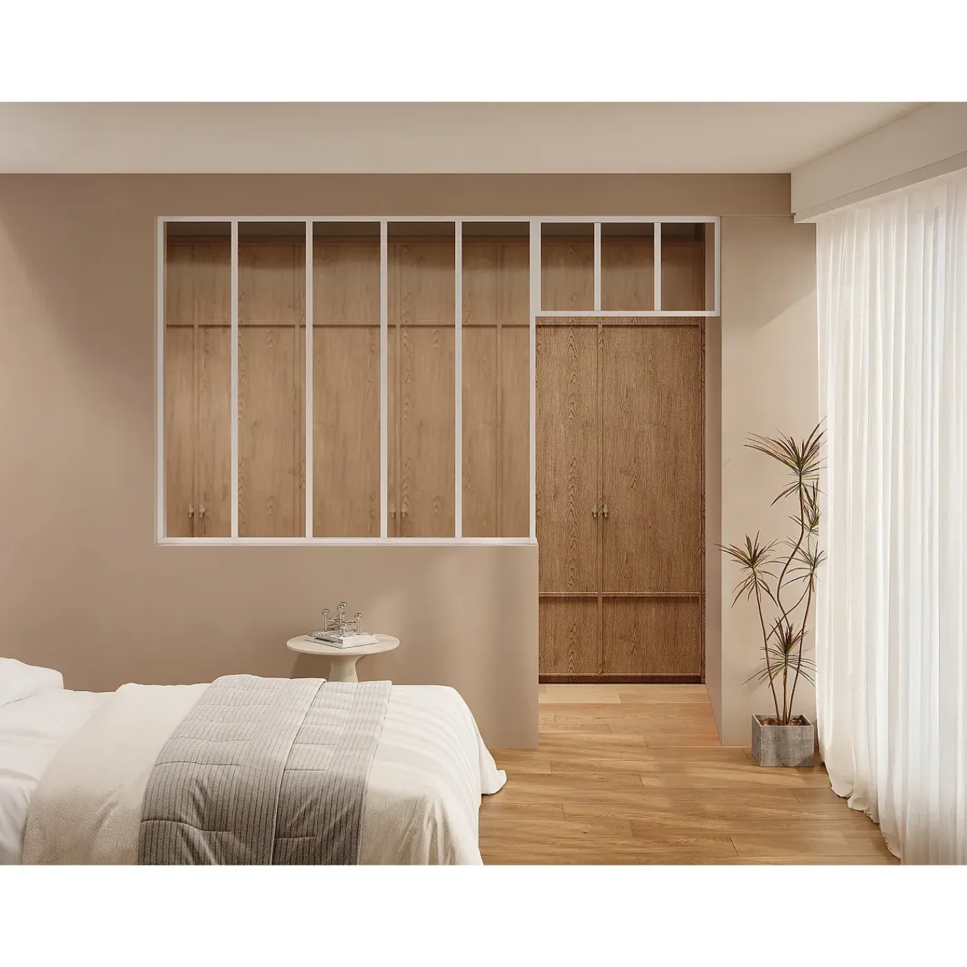 Vente-unique Glazen Binnenraam Bayview Wit - L 4.2cm X B 2.2cm X H 40cm