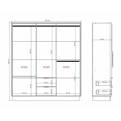 Vente-unique Kast Feova Beige - L 162cm X B 46.5cm X H 182cm