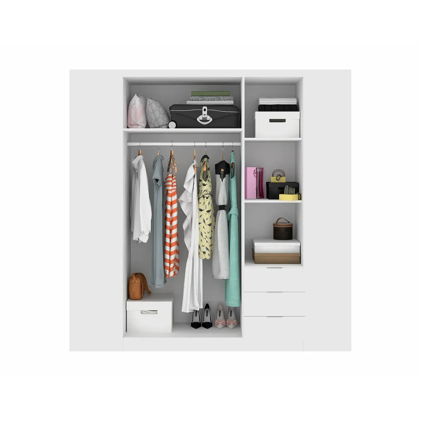 Vente-unique Kast Listowel Wit - L 121cm X B 52cm X H 184cm