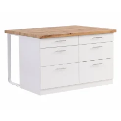 Vente-unique Keukeneiland Alegrita Beige - L 126cm X B 104cm X H 80cm