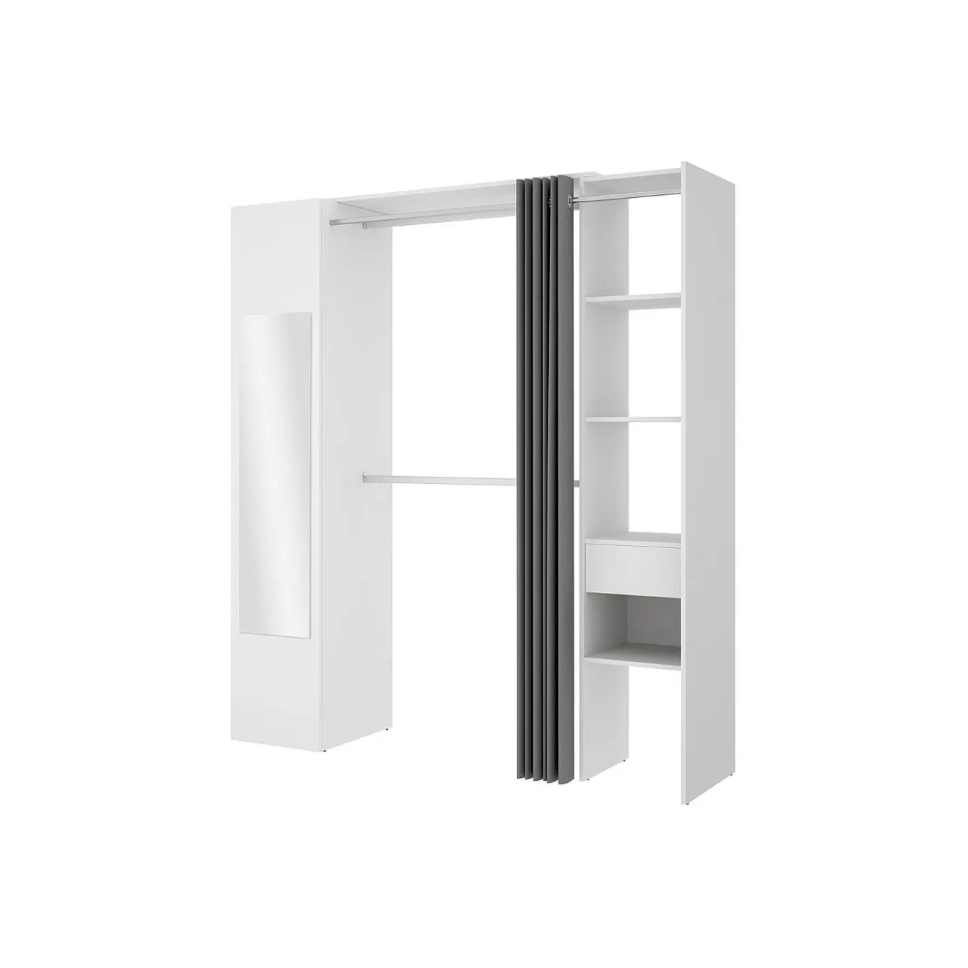 Vente-unique Open Kledingkast Bertrand Wit - L 177.5cm X B 50cm X H 205cm