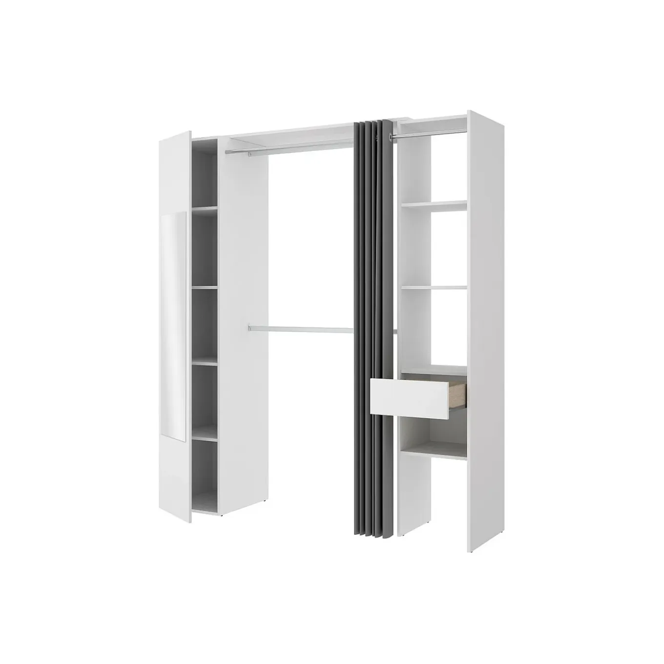 Vente-unique Open Kledingkast Bertrand Wit - L 177.5cm X B 50cm X H 205cm